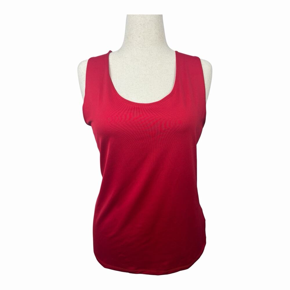 Ellen Tracy Womens XL Red Sleeveless Stretch Tank Top Scoop Neck Career